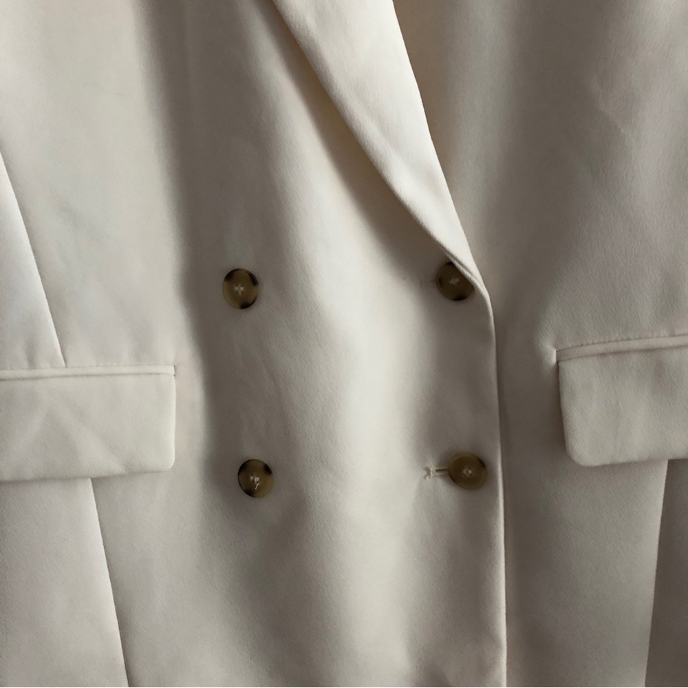 NWT ZARA Double Breasted Off White Oyster Cream Ivory Blazer S priced  to move - Picture 4 of 6